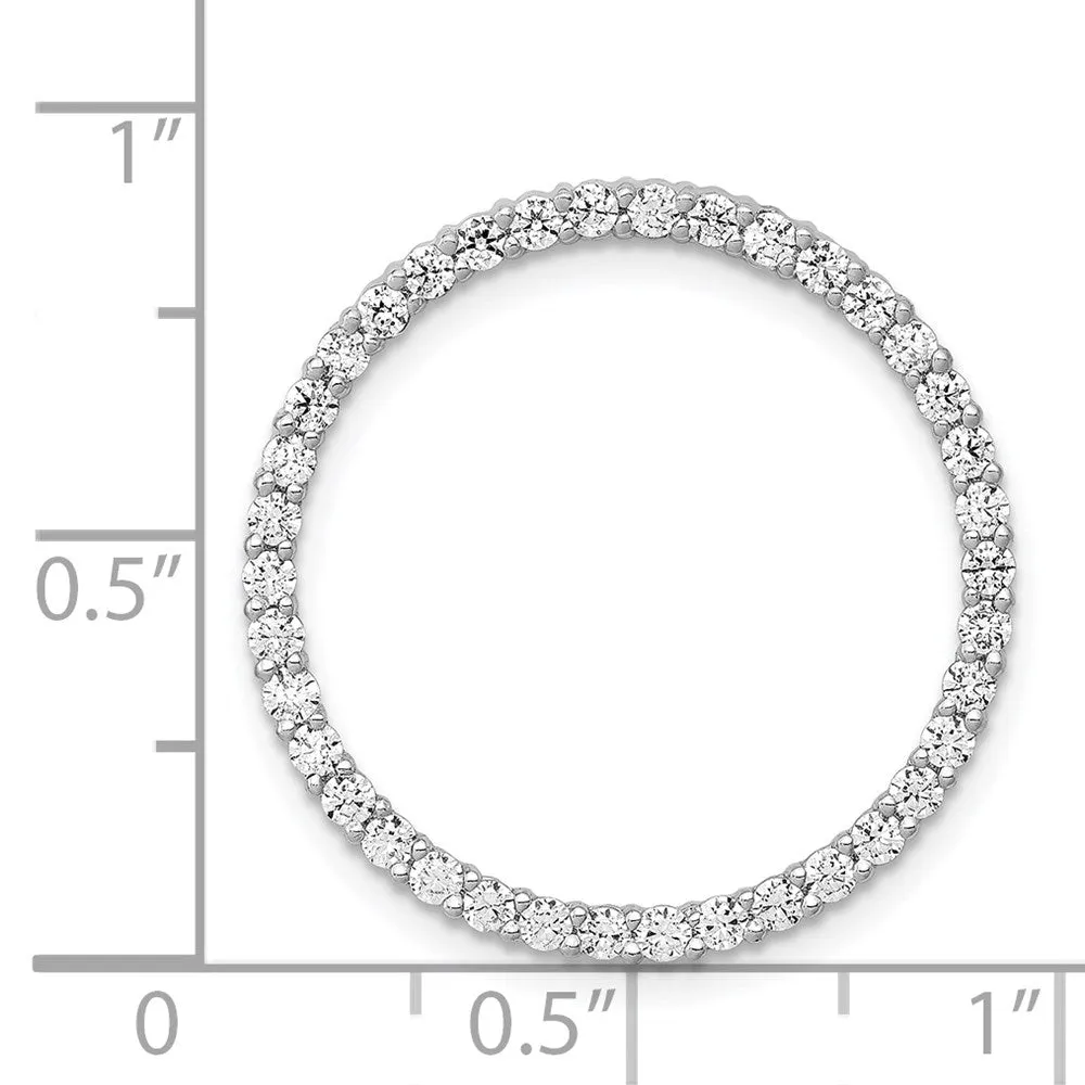 14k White Gold 3/4ct. Diamond Circle Chain Slide