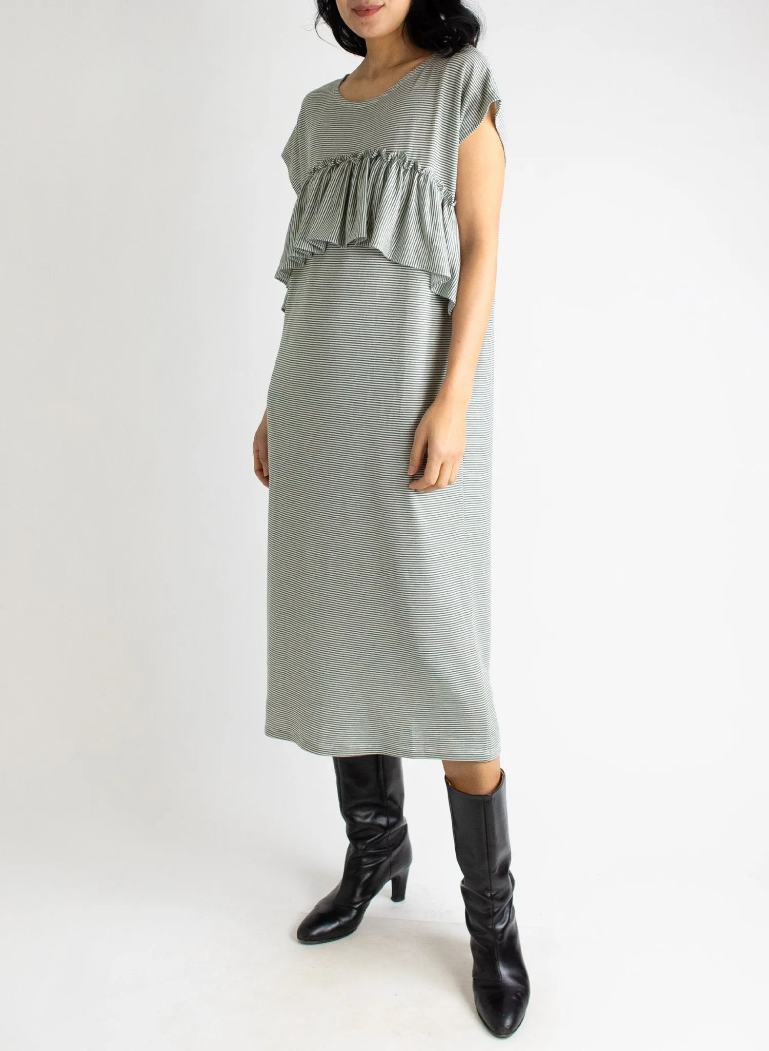 Glimpser Dress - Olive Stripe