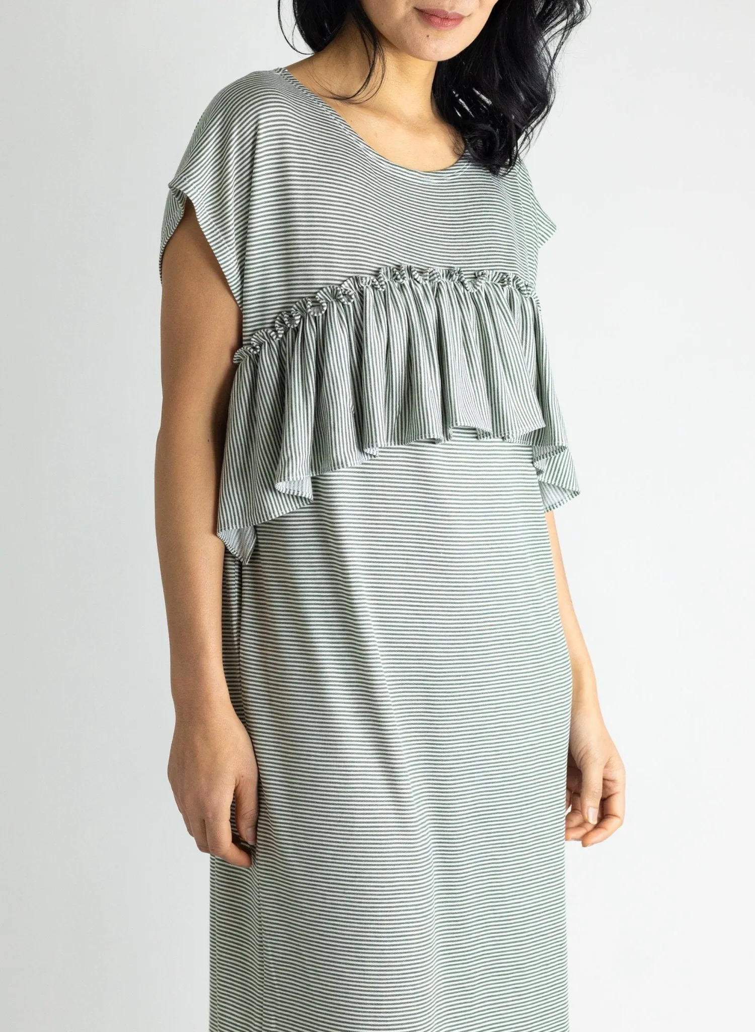 Glimpser Dress - Olive Stripe