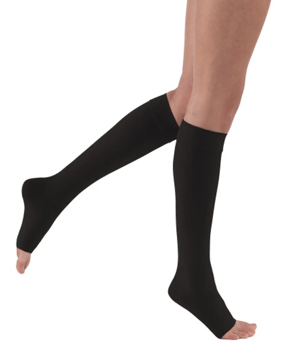 Jobst Relief Unisex OPEN TOE Knee Highs w/ Silicone Top Band 30-40 mmHg