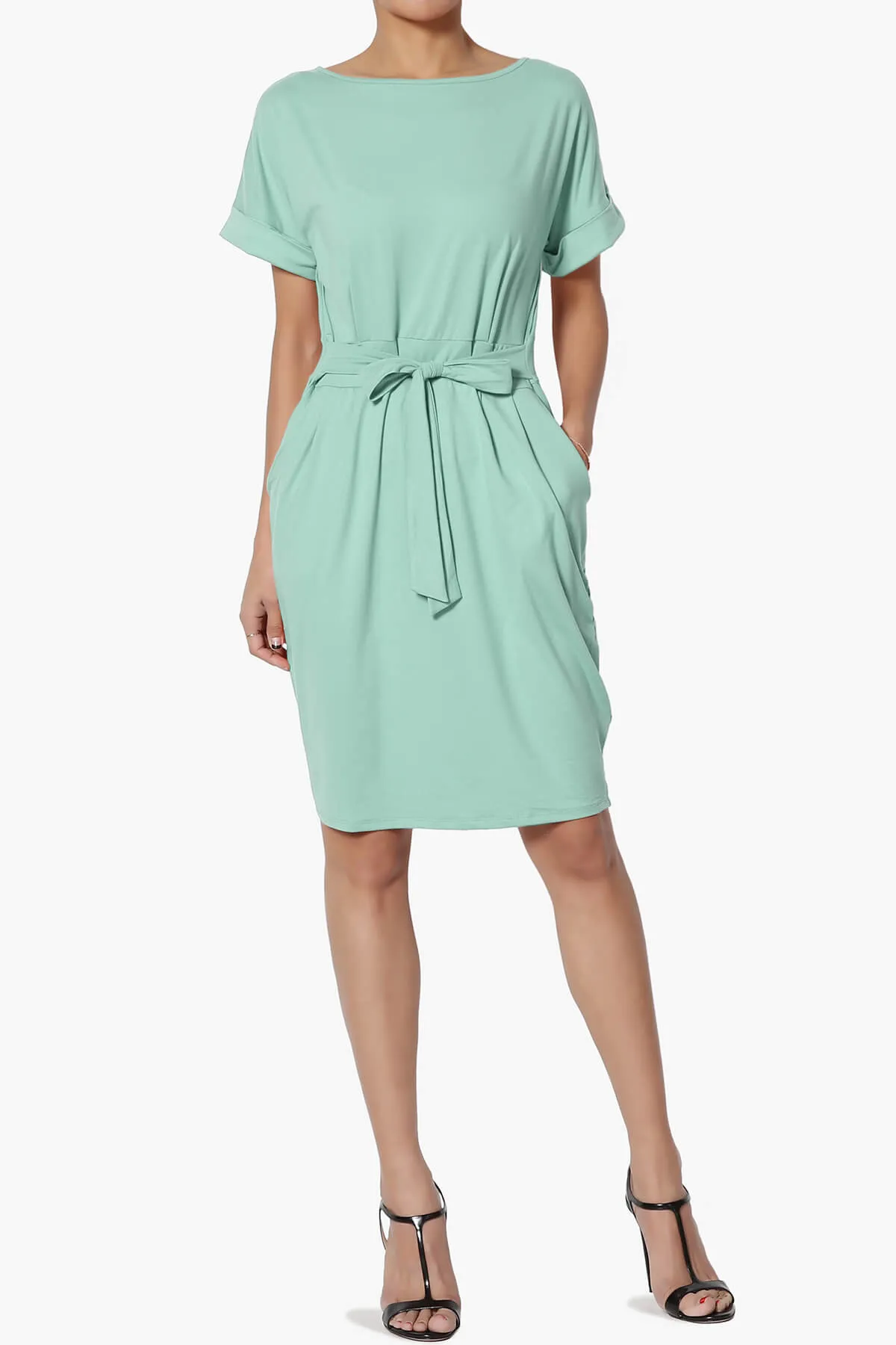 Pennie Tie Waist DTY Jersey Dress